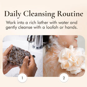 SAAQIN black soap supports acne-prone skin balance in daily use