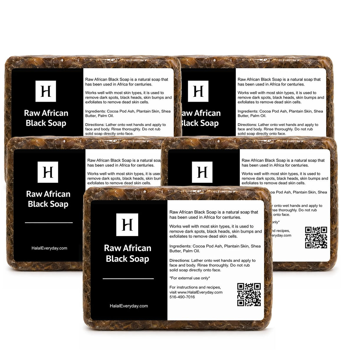 SAAQIN raw African black soap Ghana bar close-up for deep cleansing