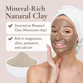 SaaQin Rhassoul clay used as hair treatment for added body.