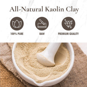 SaaQin Rhassoul clay mask in use for skin cleansing and detox.