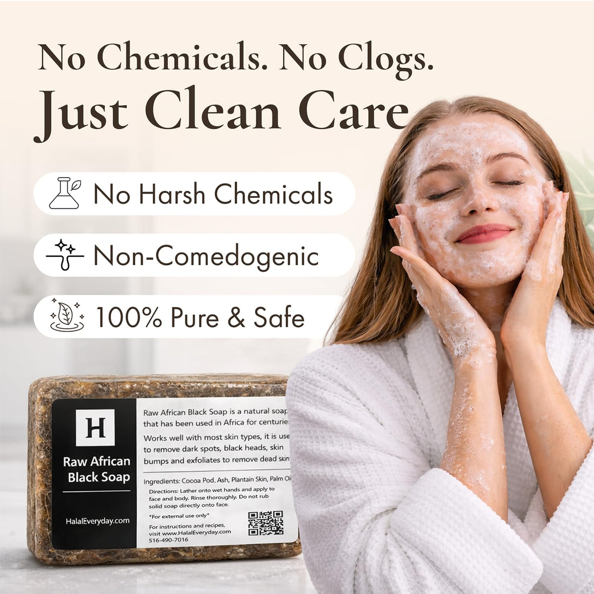 SAAQIN black soap for skincare and subtle wrinkle-safe routine