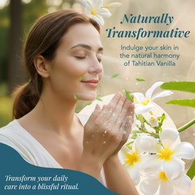 Saavy Naturals body cream massaged into skin for a radiant, hydrated look.