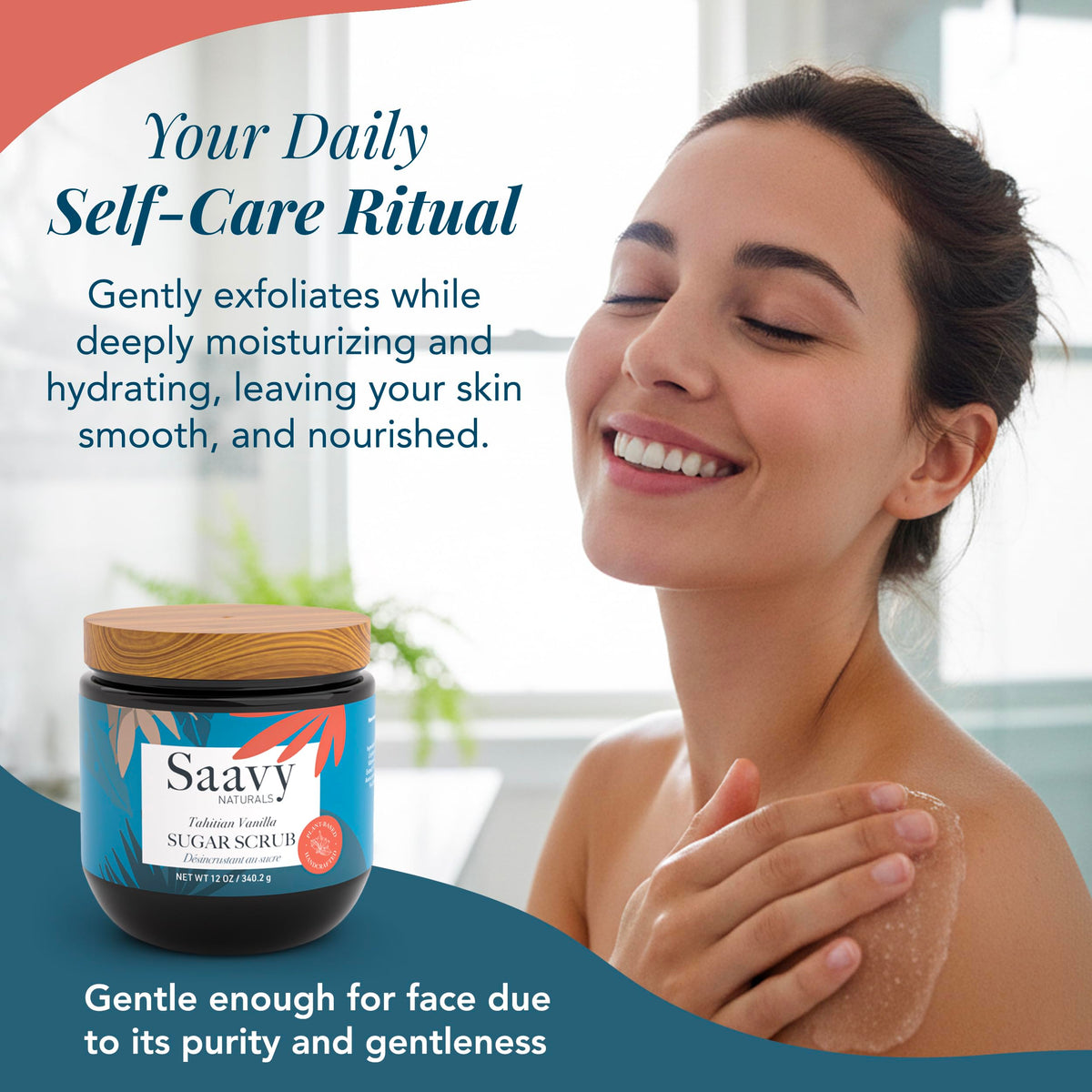 Close-up of vanilla texture showing sugar crystals for smooth, refreshed skin.