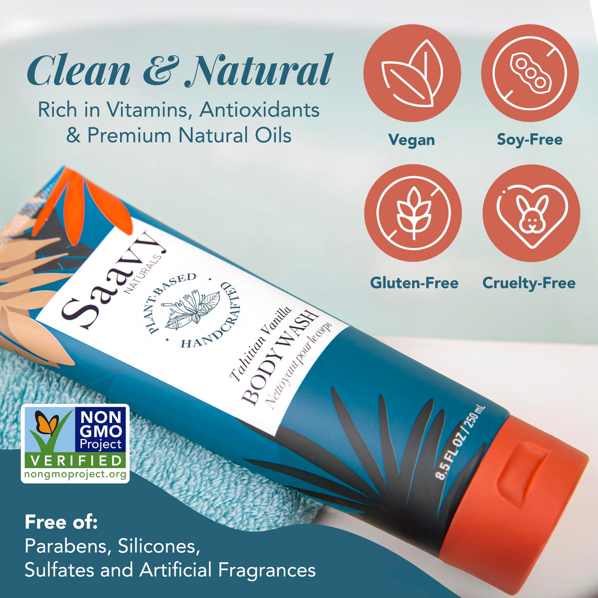 Saavy Naturals aloe vera-infused formula bottle for soothing skin.