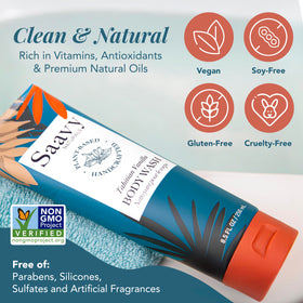 Saavy Naturals aloe vera-infused formula bottle for soothing skin.