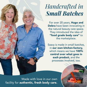 Saavy Naturals Tahitian Vanilla scent adds a calming aroma during moisturizing.