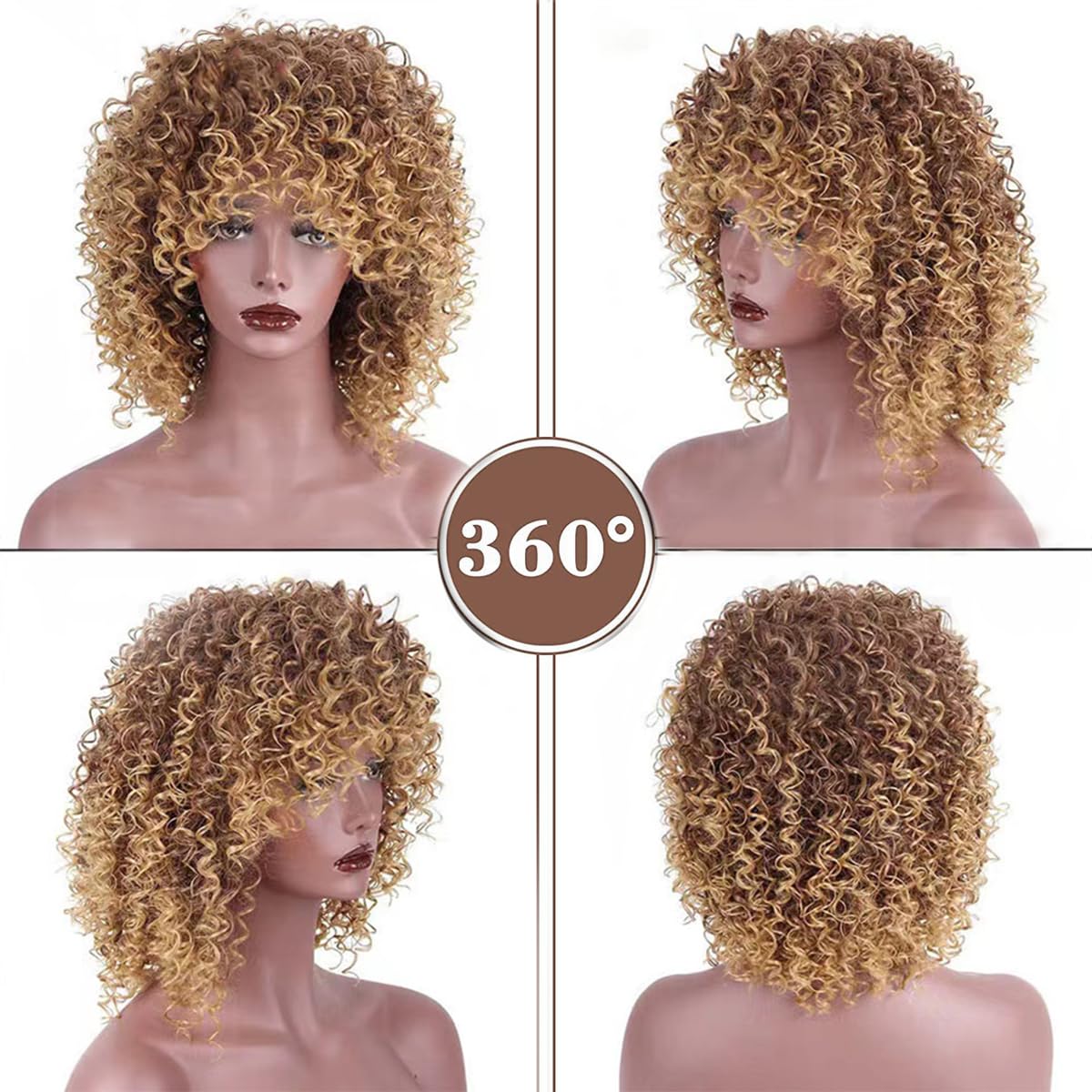 Sabosi 15-inch kinky blonde wig, voluminous style.