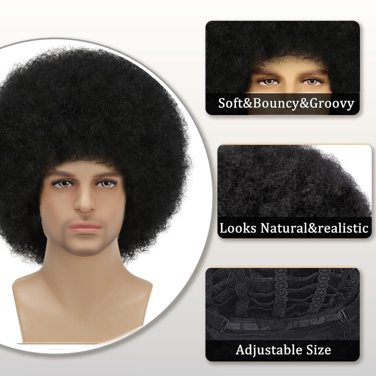 Sabosi wig cap adjustable for secure, comfortable wear.