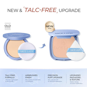SACE LADY compact lid closed, highlighting portable design for daily wear.