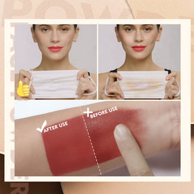 SACE LADY oil-control powder reduces shine for natural look.