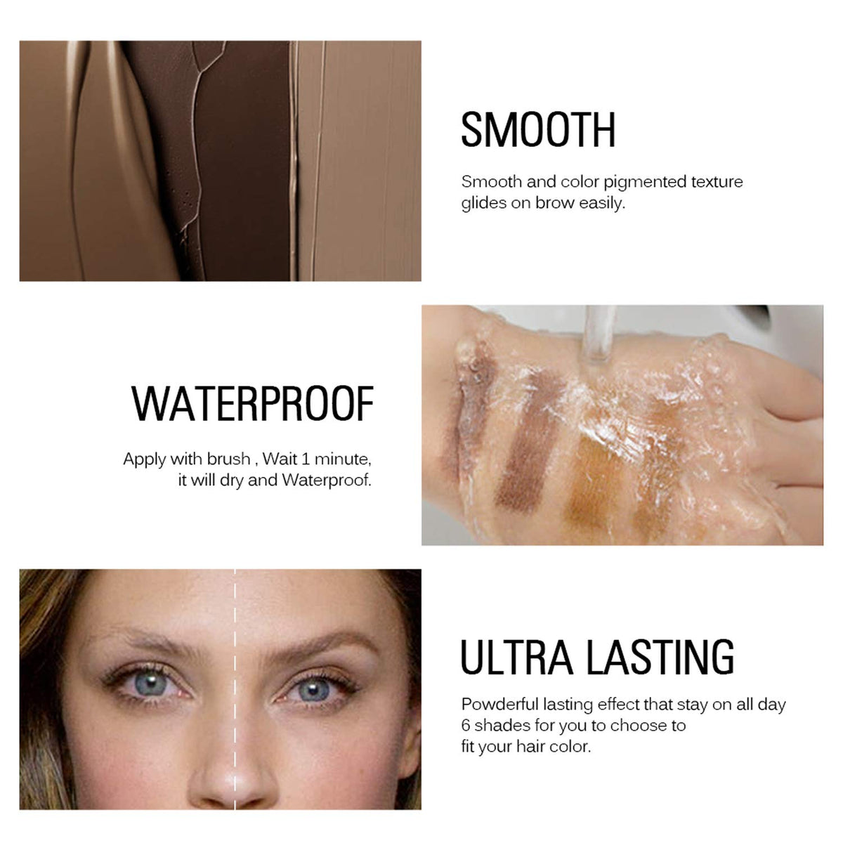 SACE LADY natural-look brows achieved with creamy gel texture