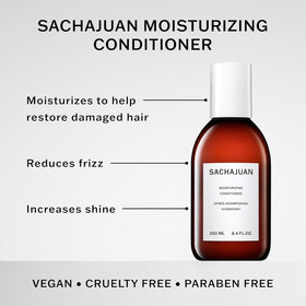 Close-up of SACHAJUAN conditioner dispenser for easy application.
