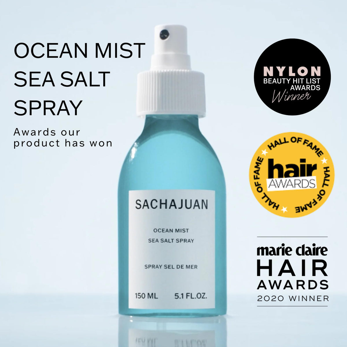 SACHAJUAN Ocean Mist creates a soft matte finish on styled hair