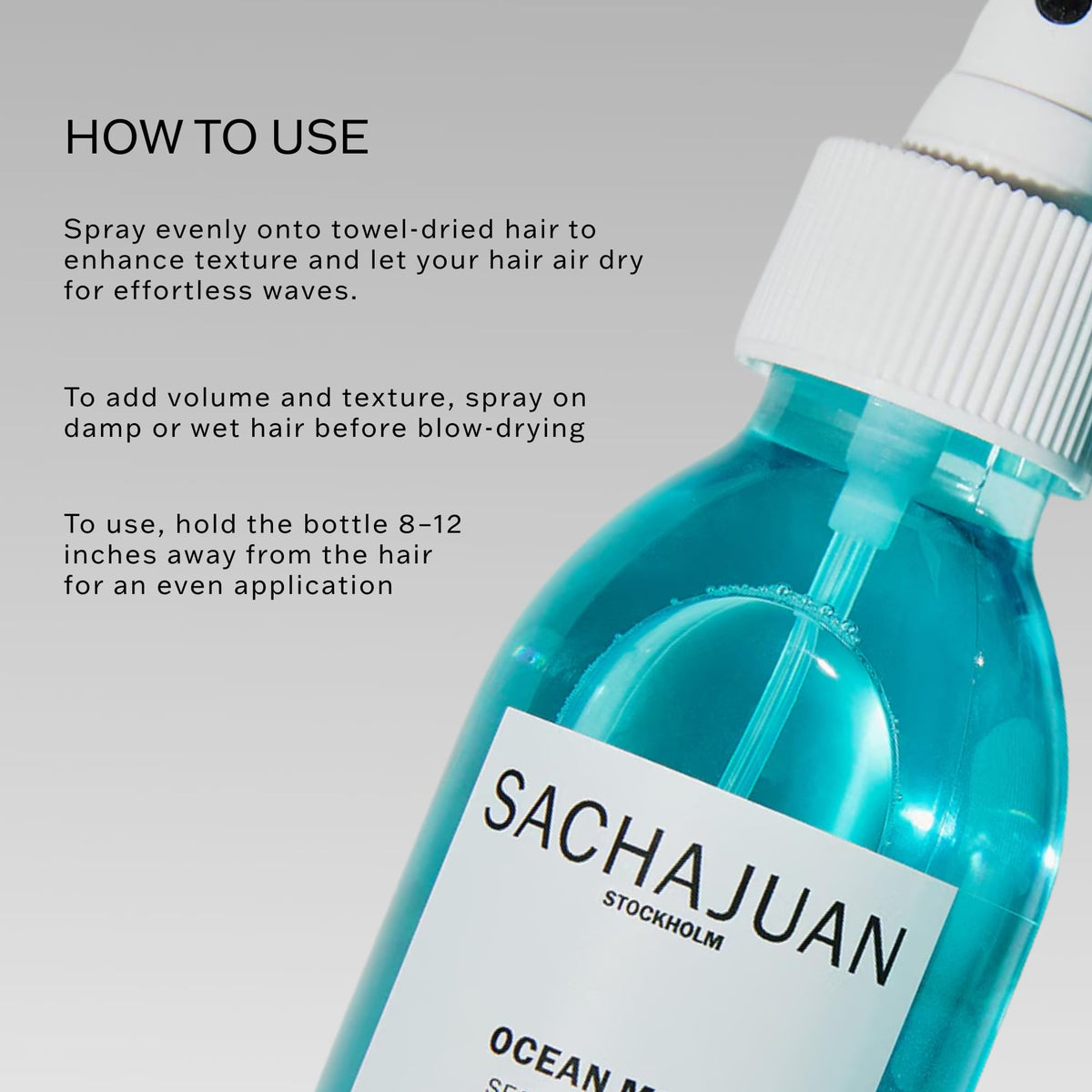 SACHAJUAN Ocean Mist being sprayed to add texture to hair