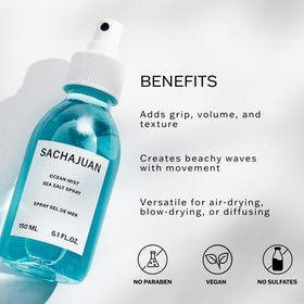 SACHAJUAN Ocean Mist on hair with natural texture and waves