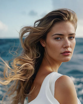 SACHAJUAN Ocean Mist Cream on damp hair for texture and light hold.