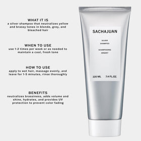 SACHAJUAN Silver Shampoo close-up blue pigments neutralizing yellow undertones