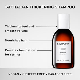 SACHAJUAN Thickening Shampoo protects hair from heat and UV damage during styling.