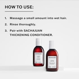 Nourished strands and added volume with Thickening Technology from SACHAJUAN.