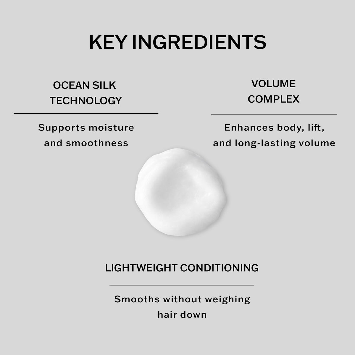 Hair with natural shine and smooth texture after Volume Cream use.