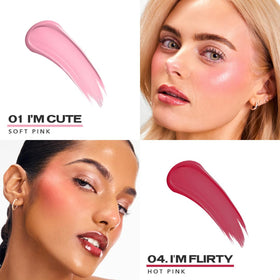 Sacheu Cheek STAY-N swatch on cheek showing buildable color.