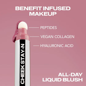 Sacheu Cheek STAY-N liquid blush closeup on pigment swirl for rich color