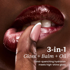 Sacheu Lip Elixir Nourishing Lip Glaze highlighting long-lasting moisture and gloss texture
