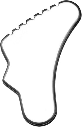 Sacheu stainless steel body gua sha tool for face delivering a cooling massage.