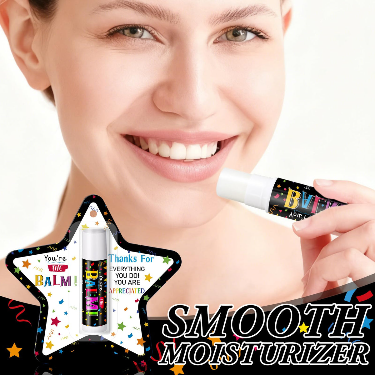 Sacubee lip balm with vanilla label displaying YOU'RE THE BALM for gift-giving.