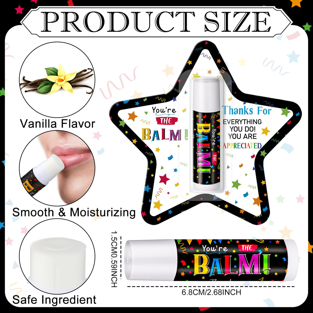 Sacubee vanilla lip balm tube, compact and portable for on-the-go use.