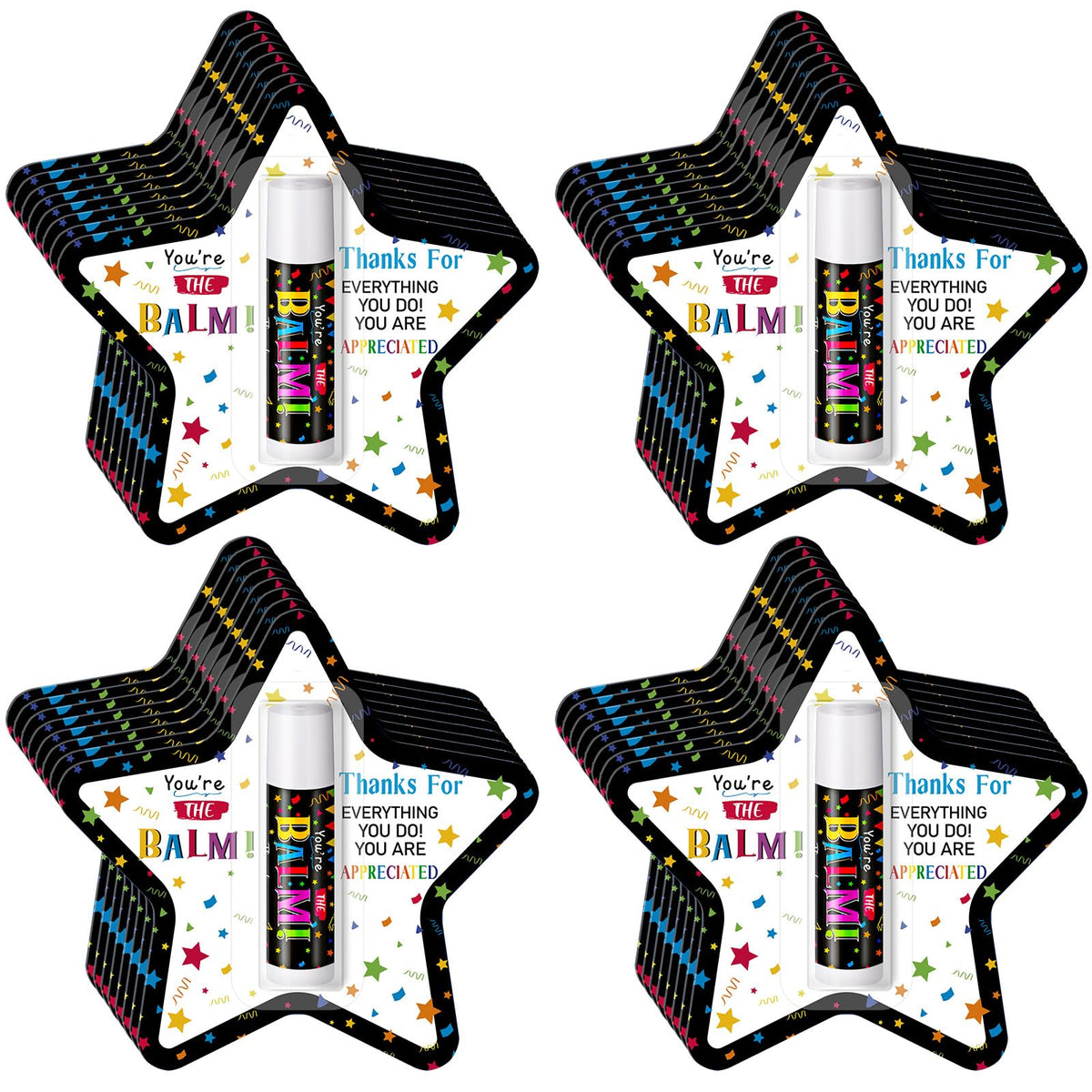 Sacubee 15-pack vanilla lip balms, individually wrapped for easy gifting.