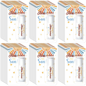 Sacubee Here Comes the Son lip balm with sunshine design for baby shower favors
