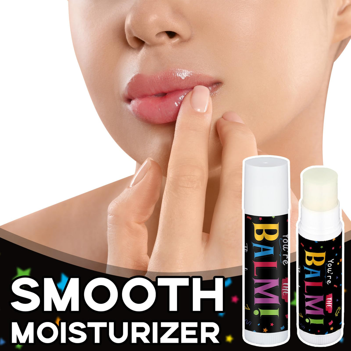 Individually wrapped lip balms feature the You're the Balm label.