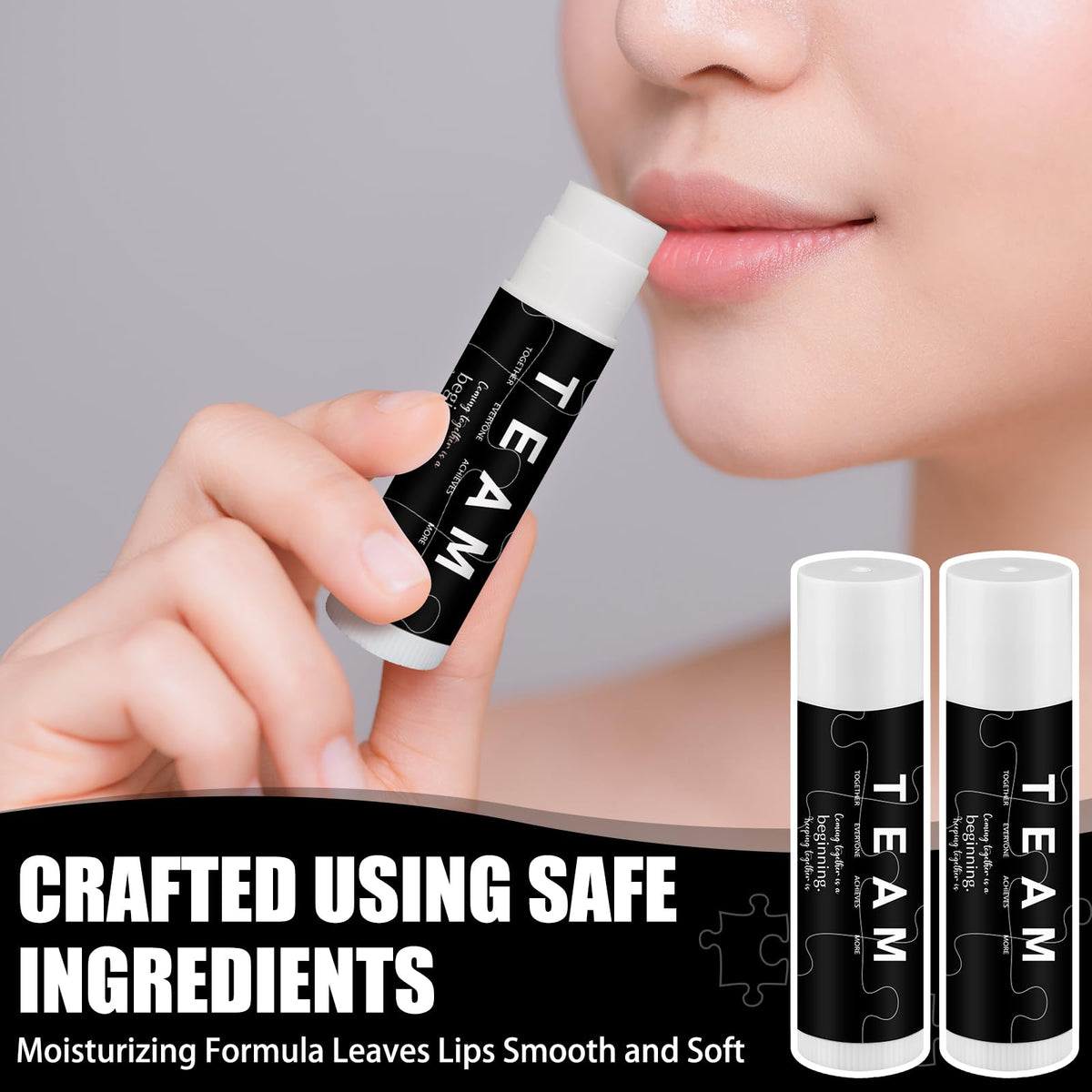 Sacubee lip balm with inspirational notes packaging