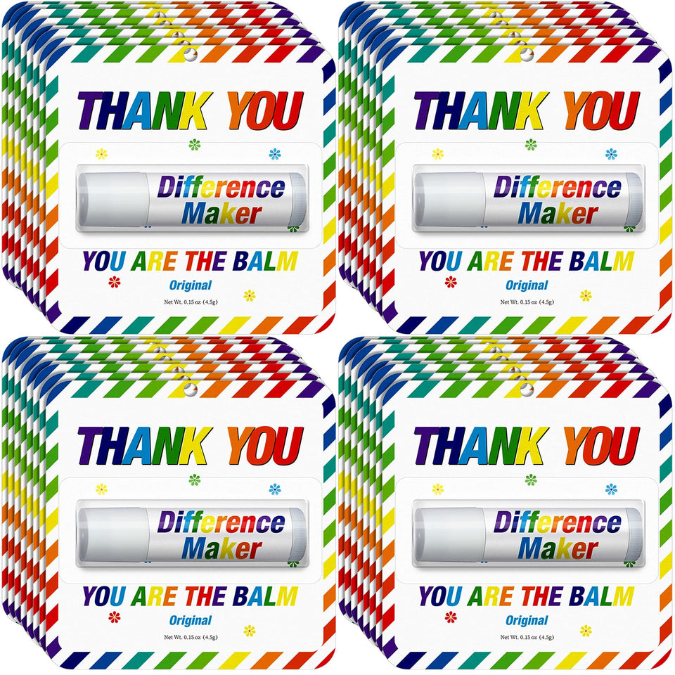 Sacubee rainbow lip balm pack, colorful bulk gift option for events