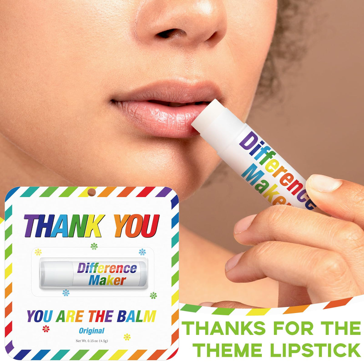 Sacubee lip balm with printed thank you note for appreciation gifts