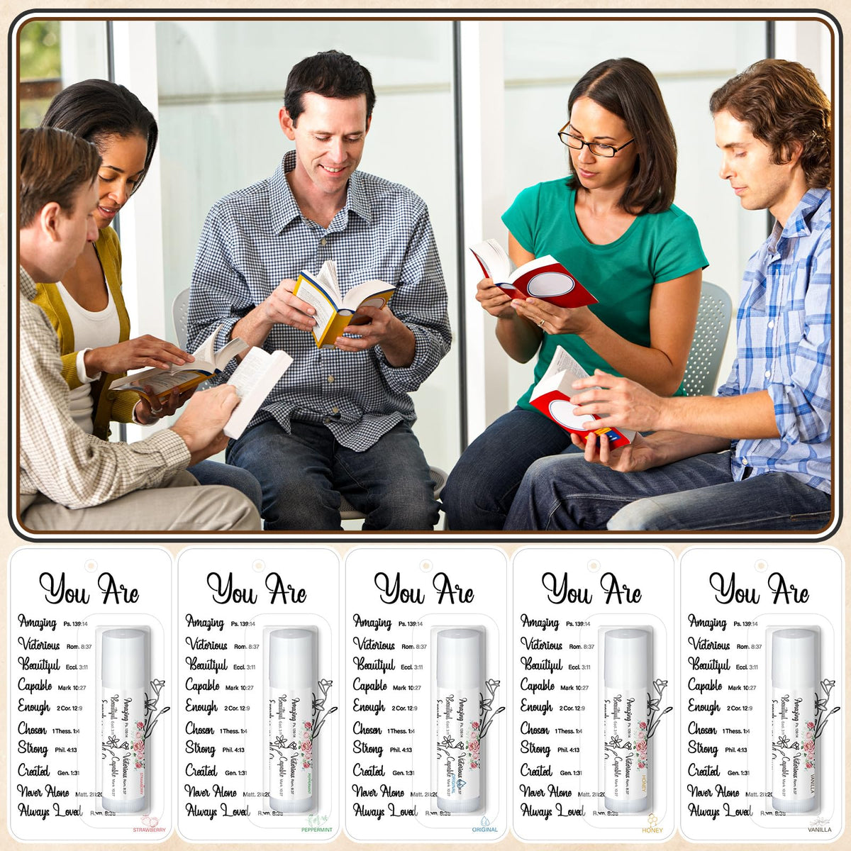 Sacubee lip balms on display as elegant party favors