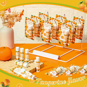 Sacubee orange-themed lip balms add charm to baby shower decorations and gifts