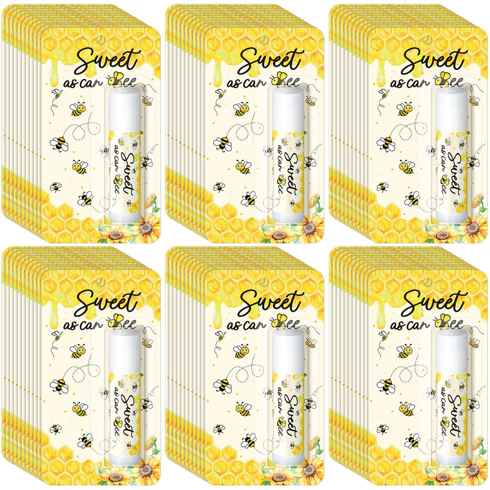 Sacubee Sweet As Can Bee lip balm 30-pack packaging for party prizes