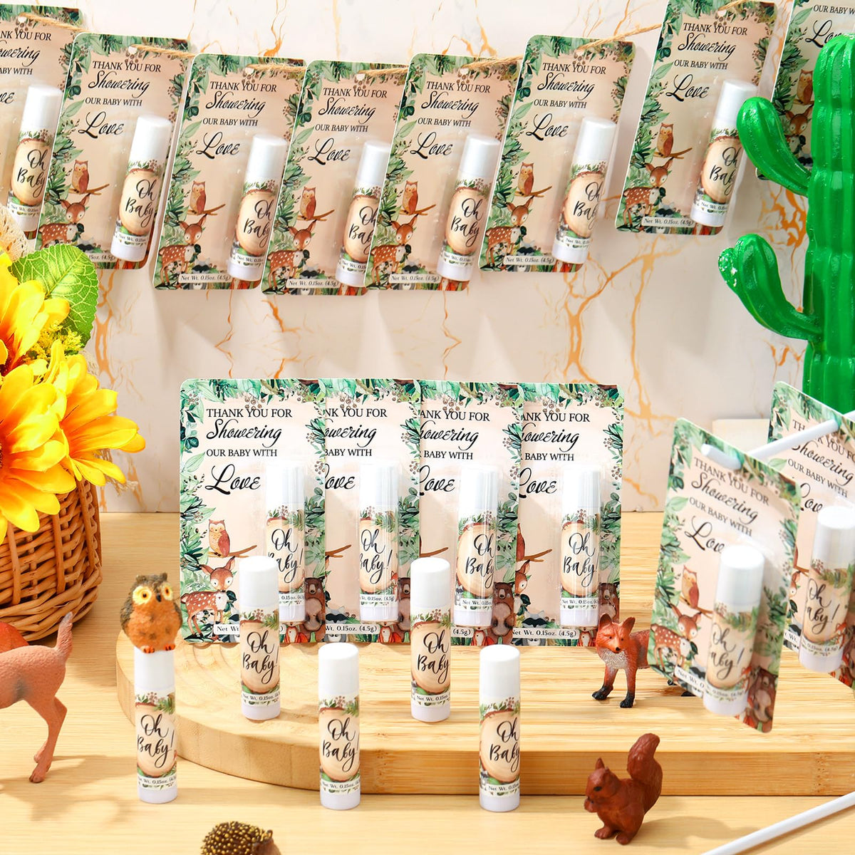 Sacubee woodland lip balm design enhances festive party decorations