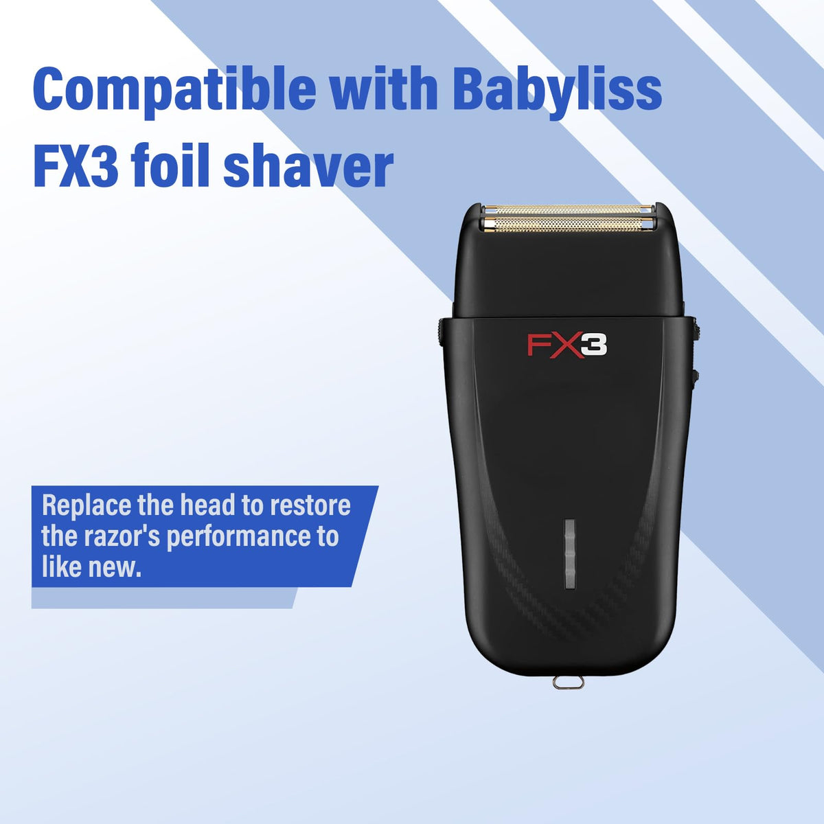 Sacumea FXX3RFB black foil head with two cutters for FX3 shavers.