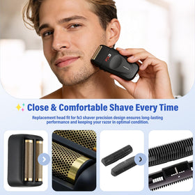 Sacumea hypoallergenic gold titanium foil supports hygienic, irritation-free shaves.
