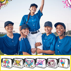 Sadnyy ice cream drip baseball bag's clear PVC keeps contents visible for easy access