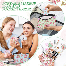 Sadnyy makeup bag and mirror duo, ideal for travel.