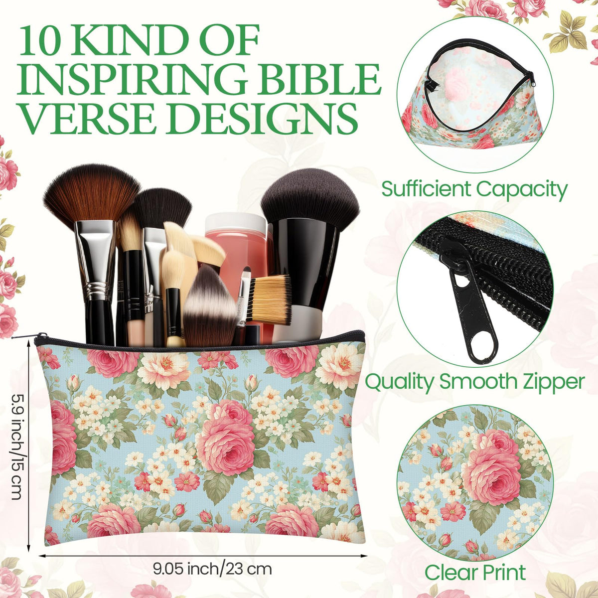 Sadnyy multicolor floral bag close-up showing fade-resistant print.