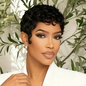 SAEIALL layered pixie with face-framing curls enhances features naturally