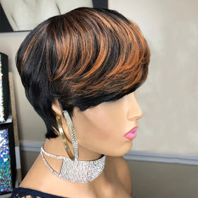 SAEIALL Pixie Wig back view highlighting layered silhouette and feathered nape.