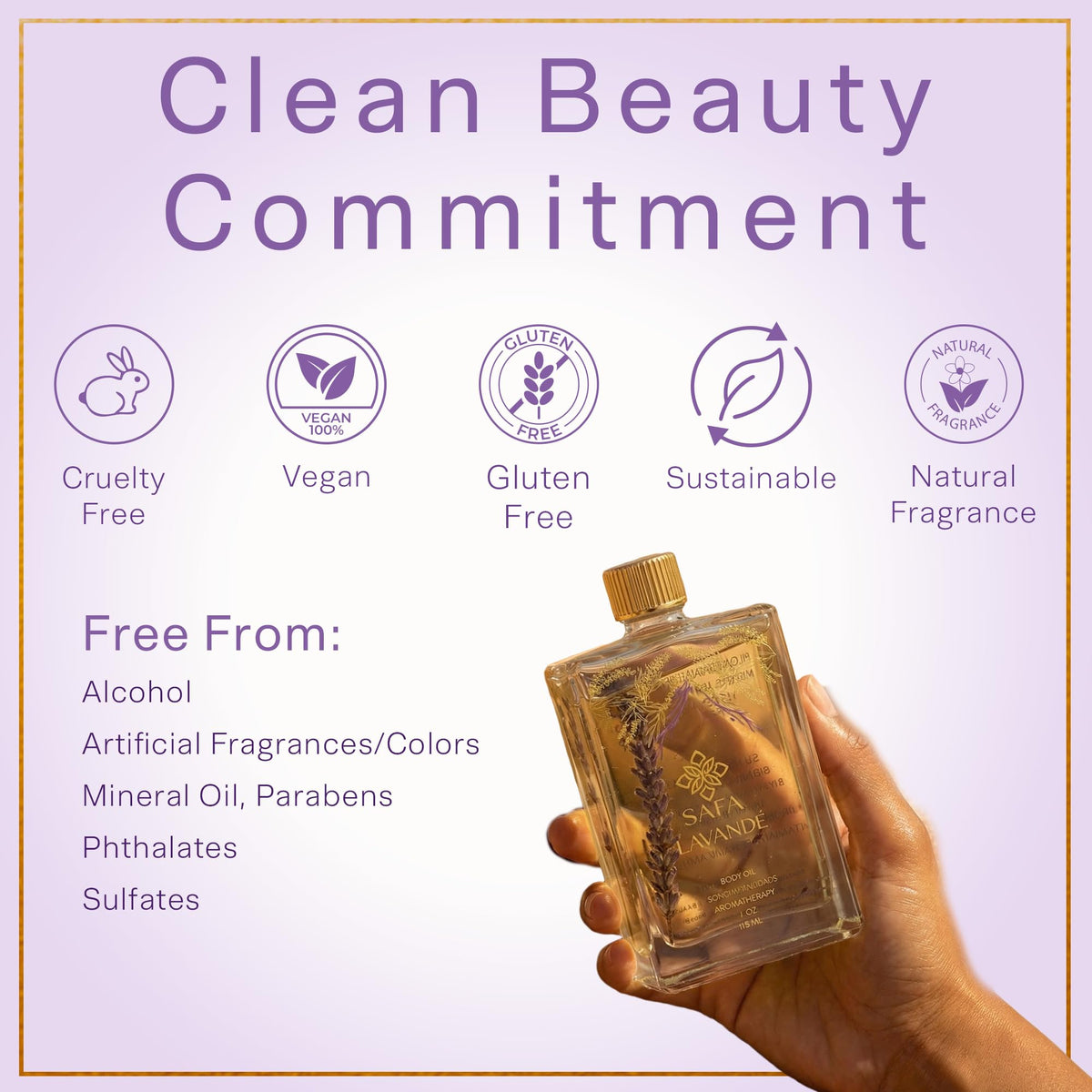 SAFA Lavender Oil nourishing hair care for dry or damaged ends