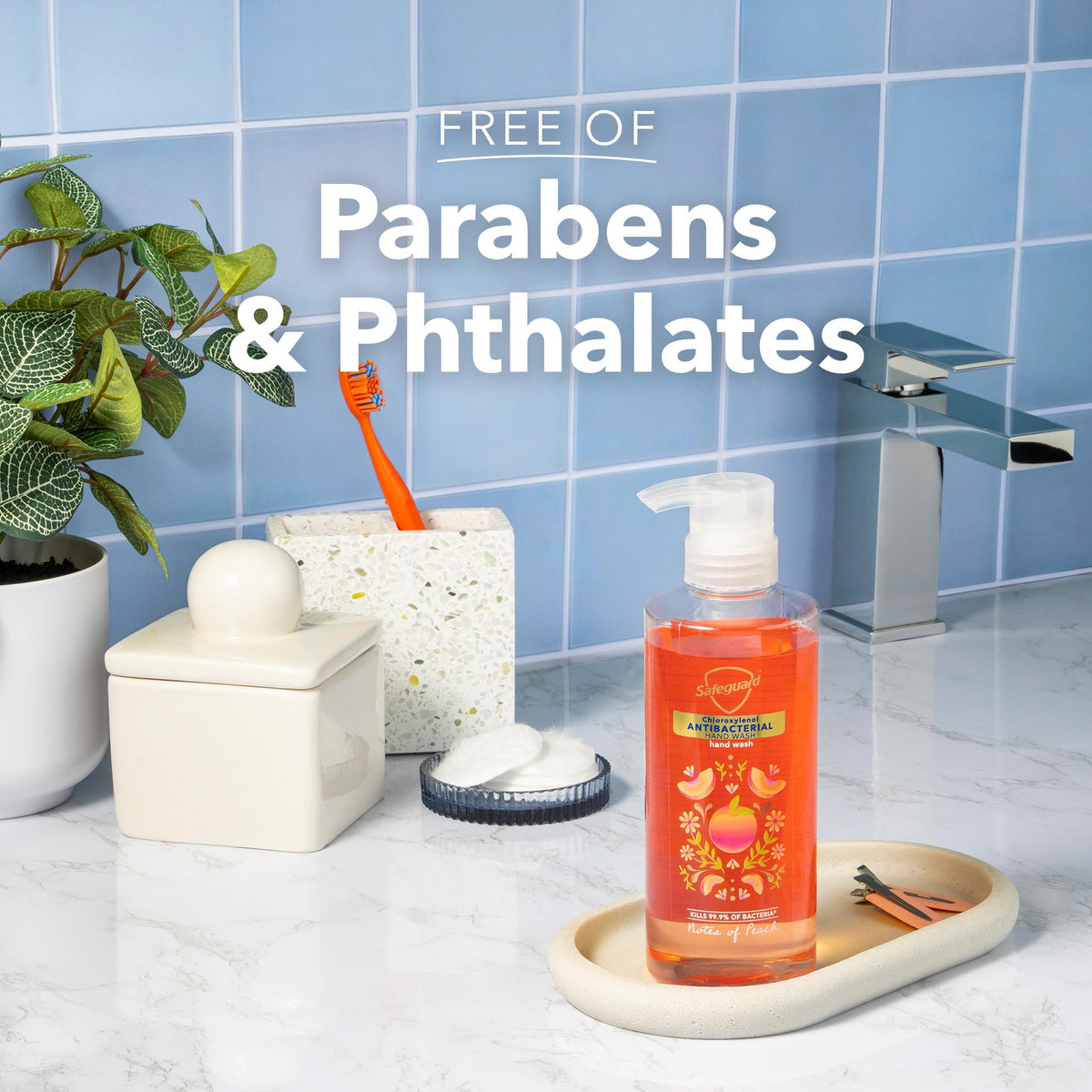 Safeguard Peach Hand Wash on shelf indicates trusted household staple