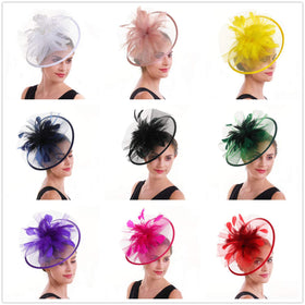 SAFERIN Fascinator Hat showing clip and headband attachment for secure wear at events